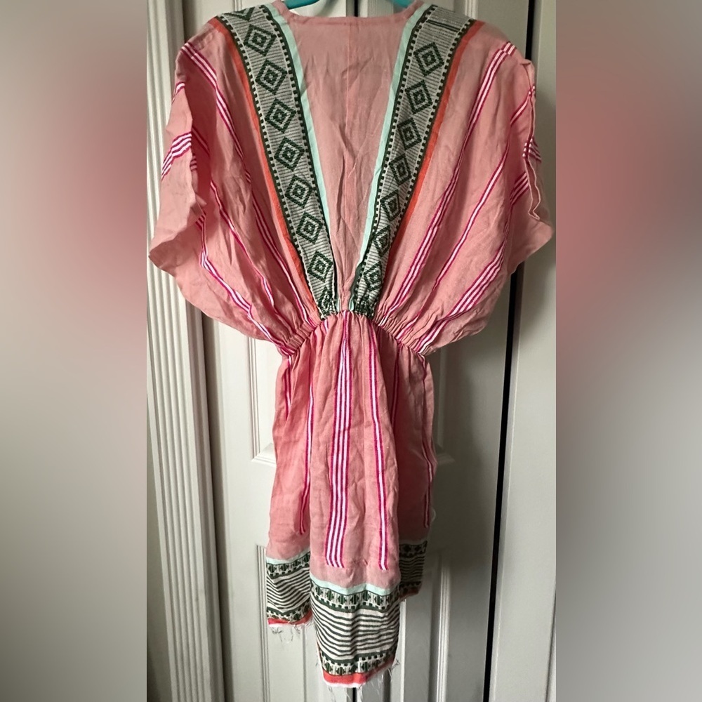 SOLD OUT Lemlem Rosa Pink Embroidered Resort Coverup Dress NWT S - Picture 11 of 13